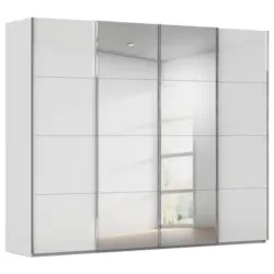 Schwebet&uuml;renschrank in Wei&szlig;, Seidengrau