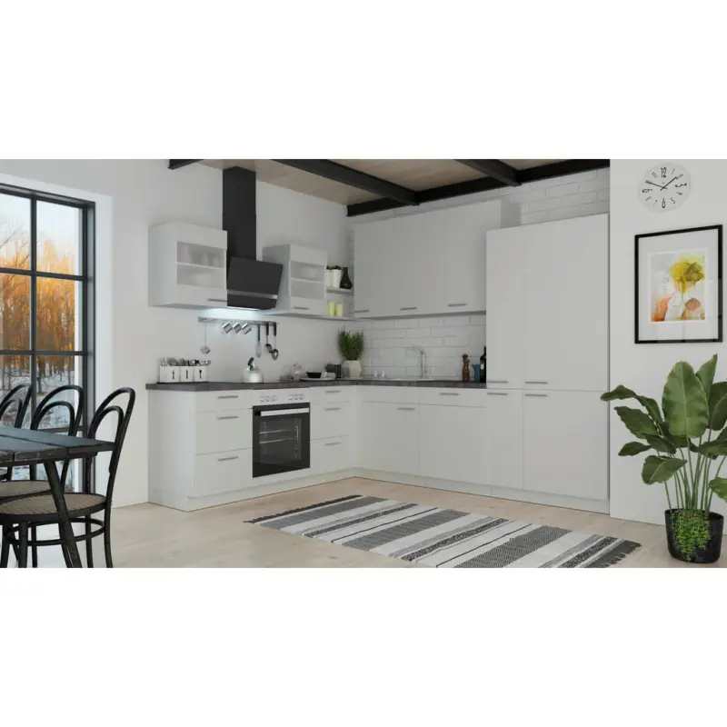 Eckk&uuml;che 225/275 cm in Hellgrau