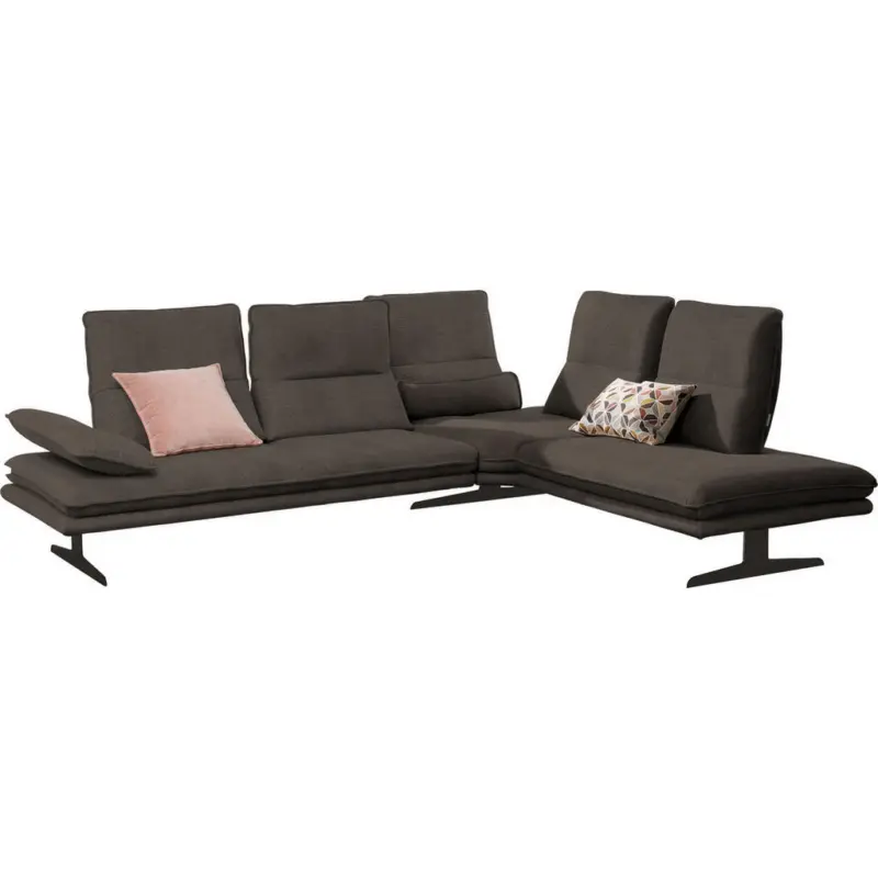 Ecksofa in Mikrofaser Mokka 284/224 cm