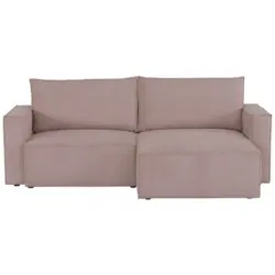 Ecksofa in Feincord Altrosa