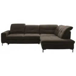 Ecksofa in Chenille Dunkelbraun 310/240 cm