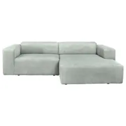 Ecksofa Basma in Cord Grau 298/175 cm