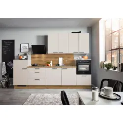 K&uuml;chenleerblock 330 cm in Eichefarben, Kaschmir