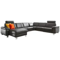 Wohnlandschaft in Echtleder Schwarz