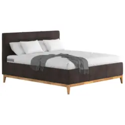 Polsterbett Lattenrost, Bettkasten, Matratzen Dunkelbraun 160/200 cm