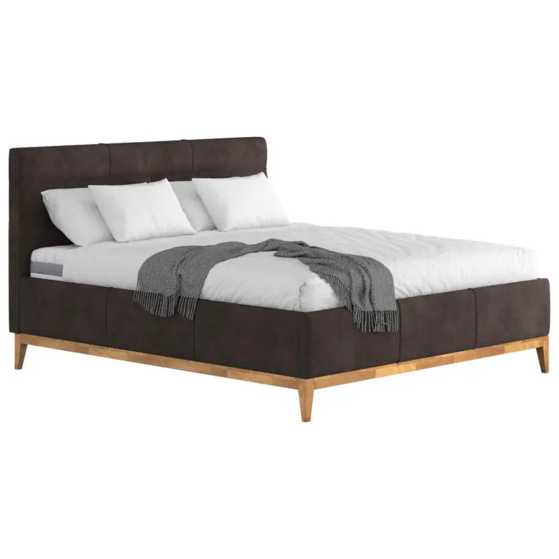 Polsterbett Lattenrost, Bettkasten, Matratzen Dunkelbraun 160/200 cm