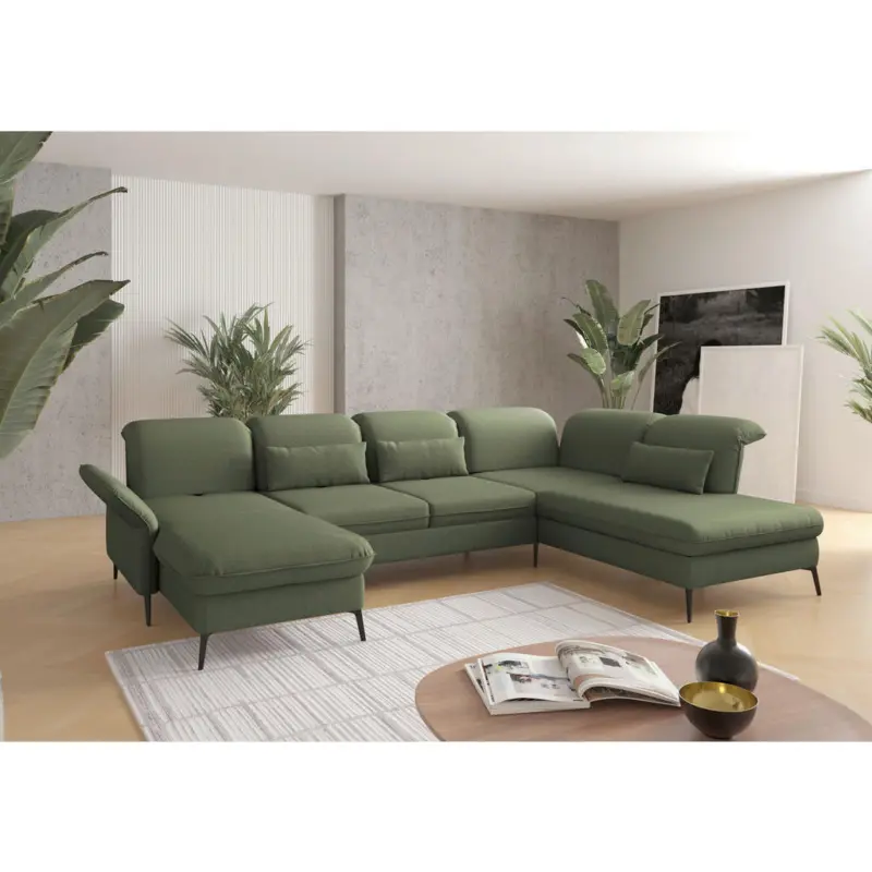 Wohnlandschaft in Flachgewebe Olivgr&uuml;n