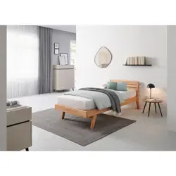 Bett 100/200 cm in Kernbuche