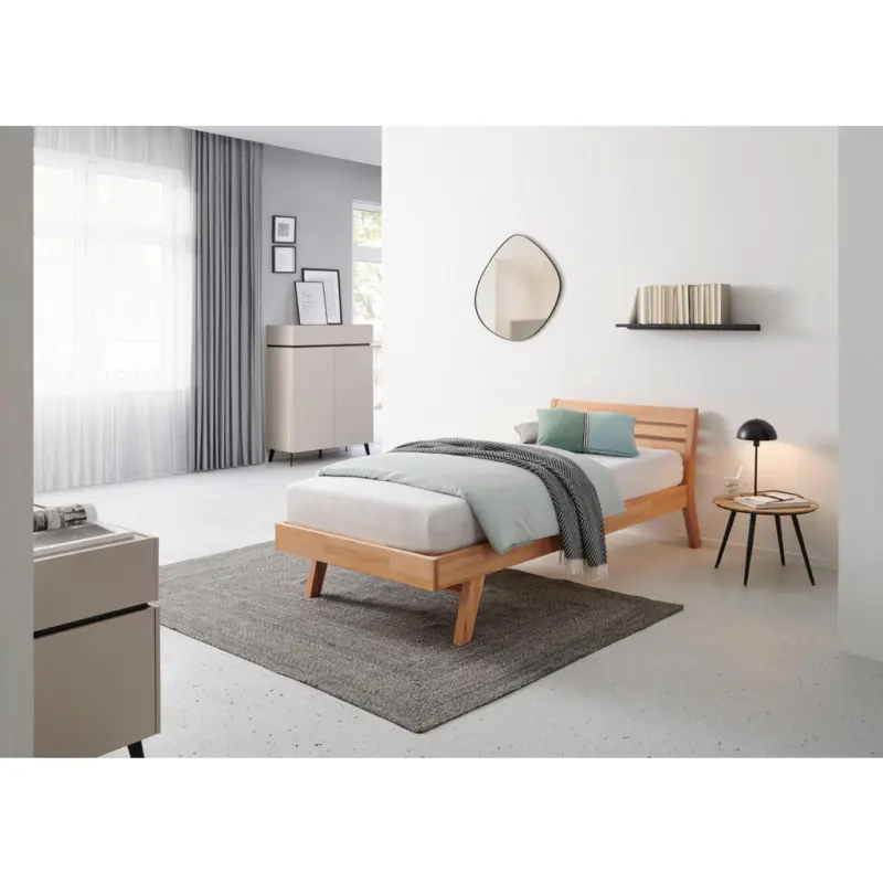 Bett 100/200 cm in Kernbuche