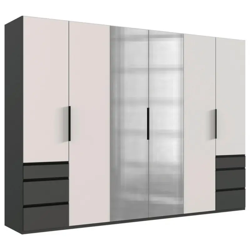 Dreht&uuml;renschrank in Graphitfarben, Wei&szlig;