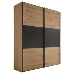 Schwebet&uuml;renschrank in Anthrazit, Eiche Artisan