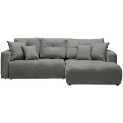 Ecksofa in Chenille Dunkelgrau