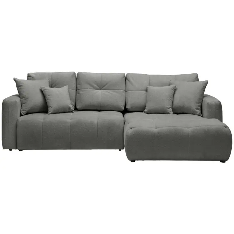 Ecksofa in Chenille Dunkelgrau