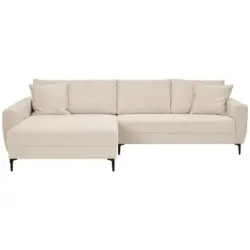 Ecksofa in Cord Naturfarben 174/283 cm