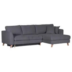 Ecksofa in Cord Dunkelgrau