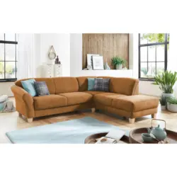 Ecksofa in Flachgewebe Terracotta 257/212 cm