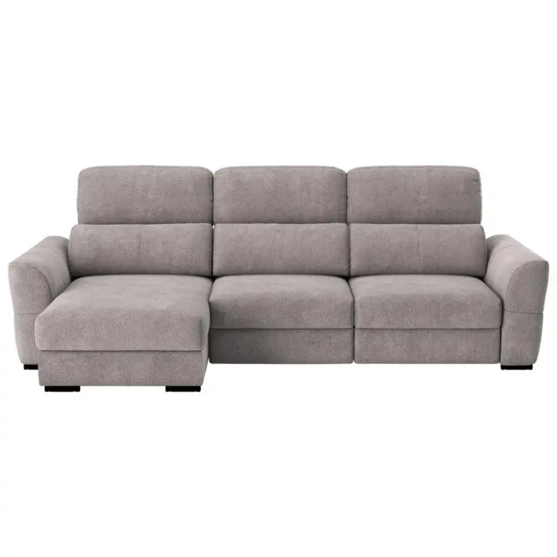 Ecksofa in Mikrofaser Taupe 177/283 cm