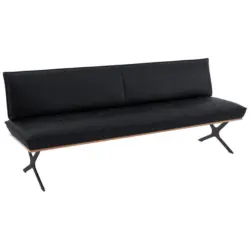 Sitzbank 194/88/66 cm in Schwarz, Nussbaumfarben, Dunkelblau