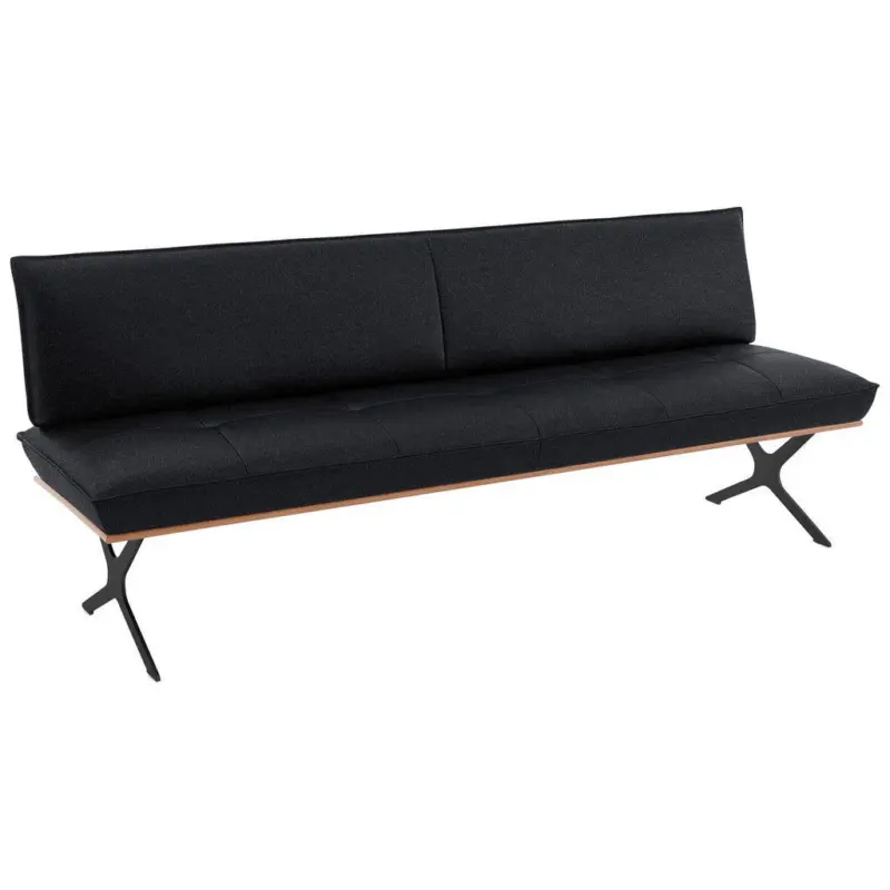 Sitzbank 194/88/66 cm in Schwarz, Nussbaumfarben, Dunkelblau