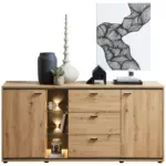 XXXLutz Lauterach - Ihr M&ouml;belhaus bei Bregenz Sideboard Anthrazit, Eiche Artisan 180/86/49 cm