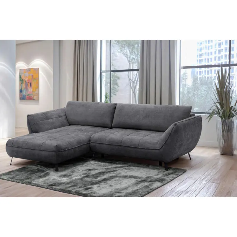 Ecksofa Samoa in Struktur Anthrazit 187/282 cm