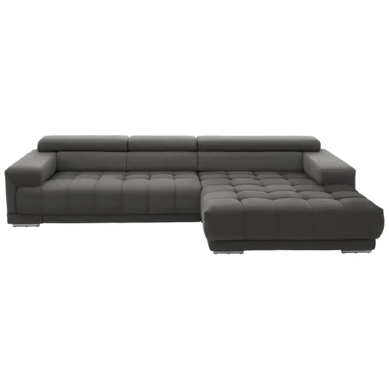 Ecksofa in Mikrofaser Silberfarben 335/190 cm