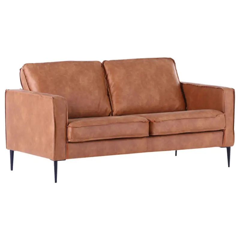 2-Sitzer-Sofa in Mikrofaser Cognac