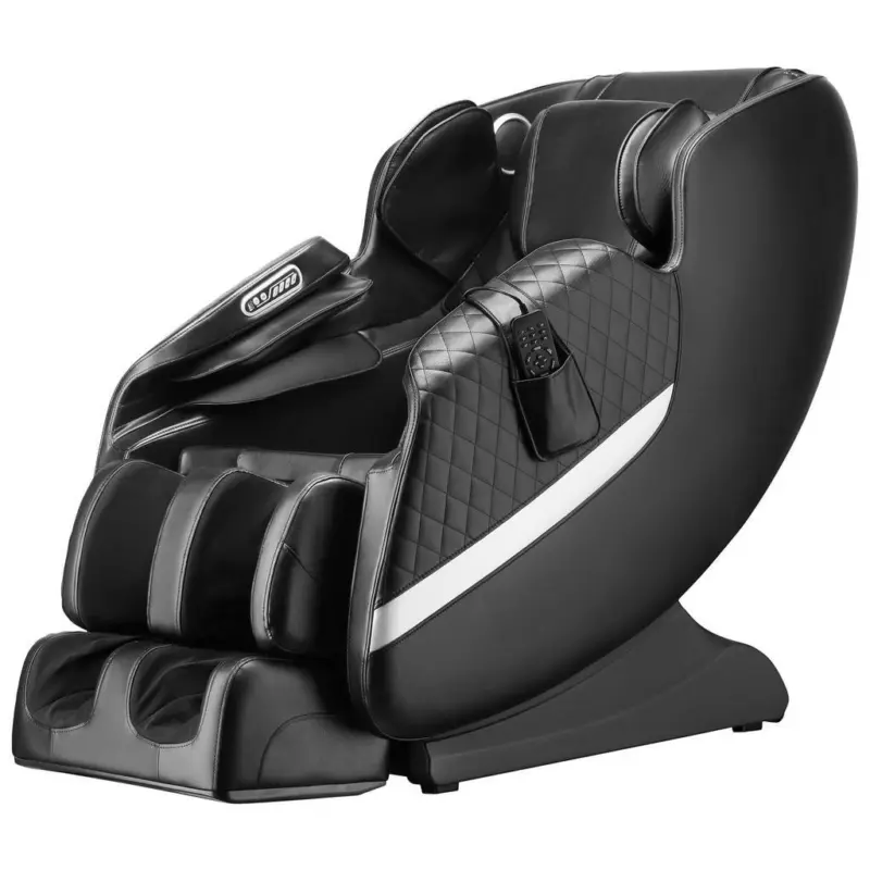 Massagesessel in Lederlook Schwarz