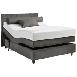Boxspringbett 140/200 cm in Dunkelgrau