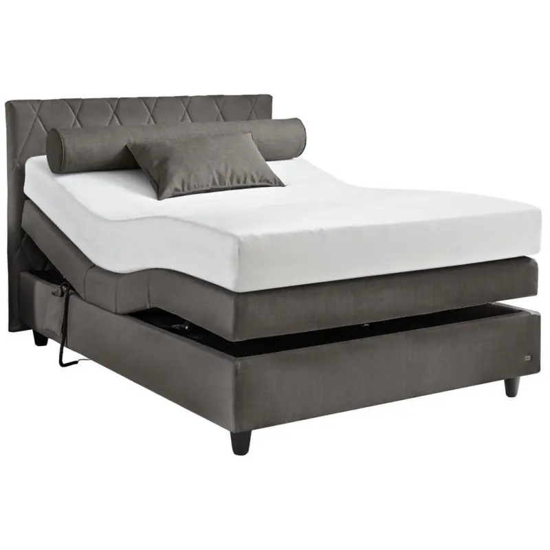 Boxspringbett 140/200 cm in Dunkelgrau