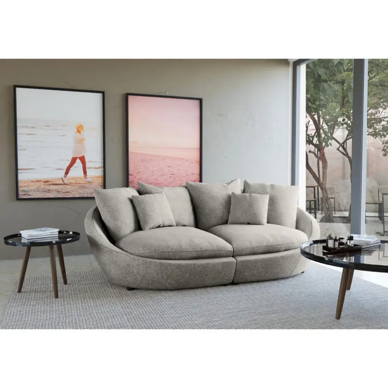 Bigsofa in Chenille Dunkelgrau Modern