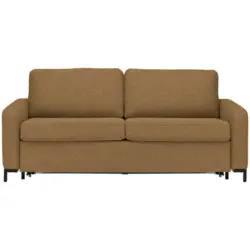 Schlafsofa in Webstoff Goldfarben