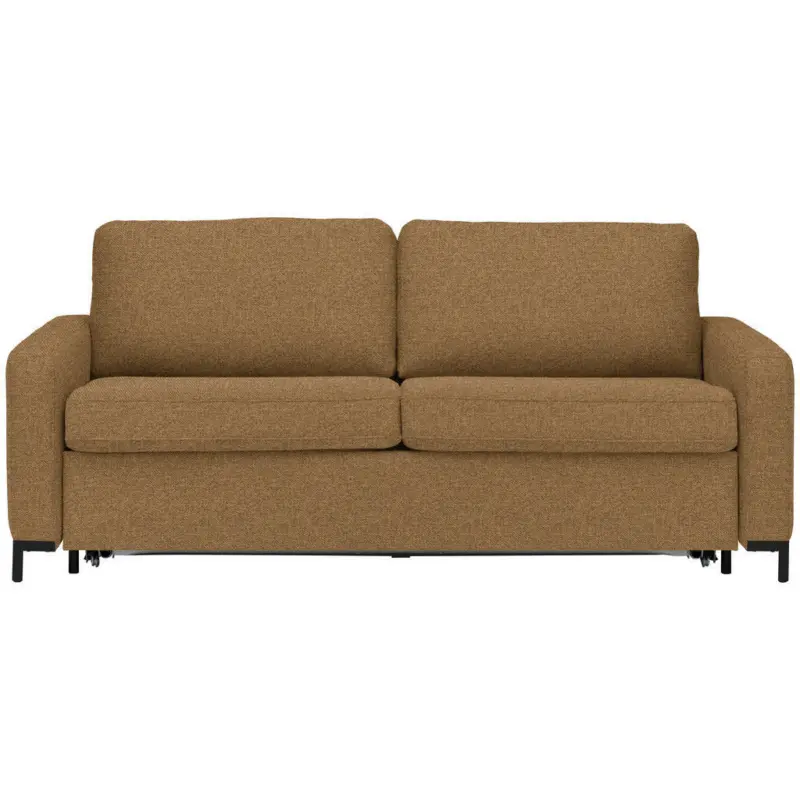 Schlafsofa in Webstoff Goldfarben