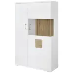 XXXLutz Lauterach - Ihr M&ouml;belhaus bei Bregenz Highboard Wei&szlig;, Eichefarben, Wei&szlig; Hochglanz 90/141,4/37,4 cm