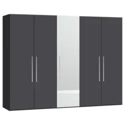 Dreht&uuml;renschrank in Anthrazit, Schwarz