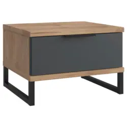 Nachtk&auml;stchen 46/30,8/40 cm in Graphitfarben, Plankeneiche