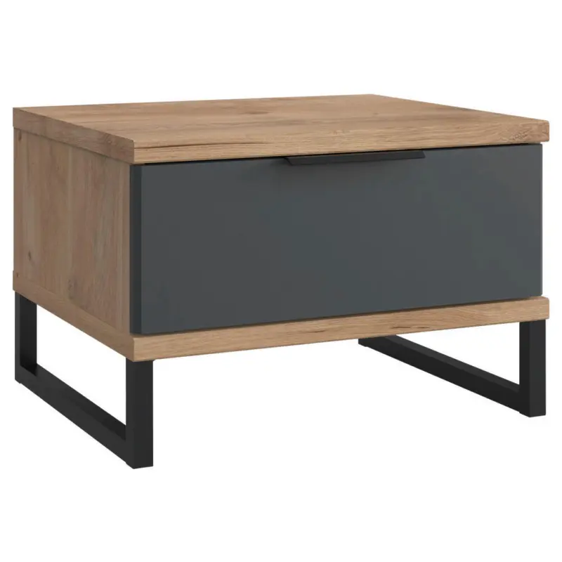 Nachtk&auml;stchen 46/30,8/40 cm in Graphitfarben, Plankeneiche