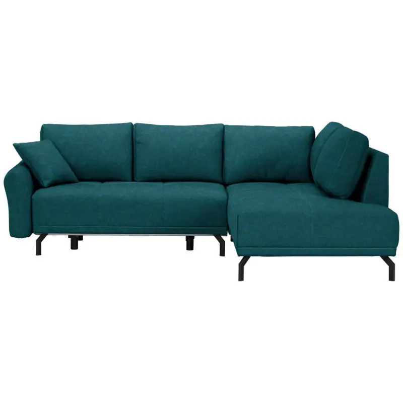 Ecksofa in Webstoff Petrol 250/191 cm