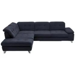 Ecksofa in Chenille Dunkelblau 260/310 cm