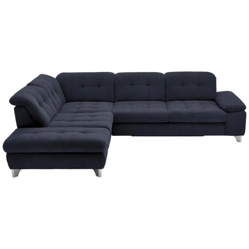 Ecksofa in Chenille Dunkelblau 260/310 cm