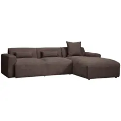 Ecksofa in Cord Mokka 303/196 cm