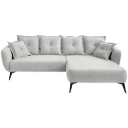 Ecksofa in Mikrofaser Wei&szlig; 277/162 cm