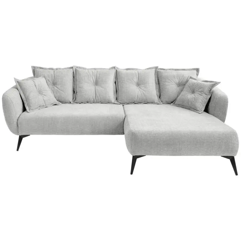 Ecksofa in Mikrofaser Wei&szlig; 277/162 cm