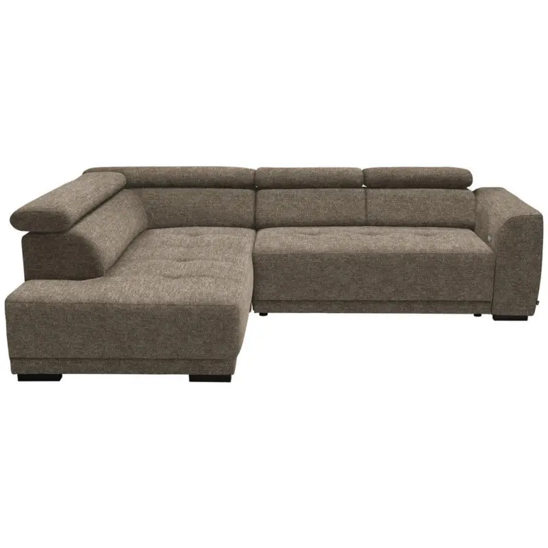 Ecksofa in Chenille Hellbraun 205/284 cm