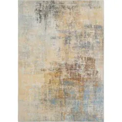 Flachwebeteppich 120/170 cm Parma Hellgelb, Rostfarben, Pastellblau