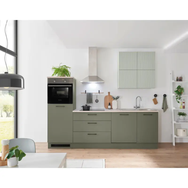 K&uuml;chenblock 260 cm in Gr&uuml;n, Mintgr&uuml;n