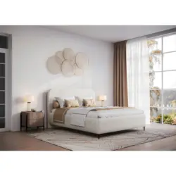 Polsterbett gepolstertes Kopfteil, Lattenrost, Bettkasten Wei&szlig; 160/200 cm