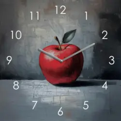 Wanduhr Time For An Apple I Multicolor 20/20/3,1 cm