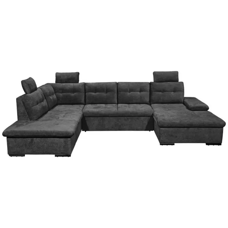 Wohnlandschaft Ronda in Webstoff Schwarz