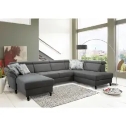 Wohnlandschaft in Mikrofaser Anthrazit